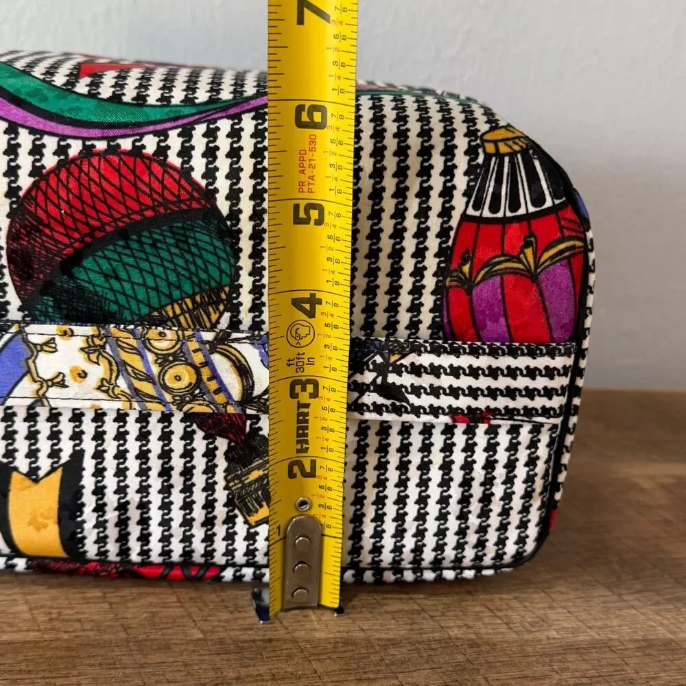 Vintage Christian Dior Large Cosmetic Case Hot Air Balloon Design Makeup Travel